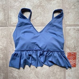 Kortni Jeane Medium V-Neck Top Ribbed Milky Blue